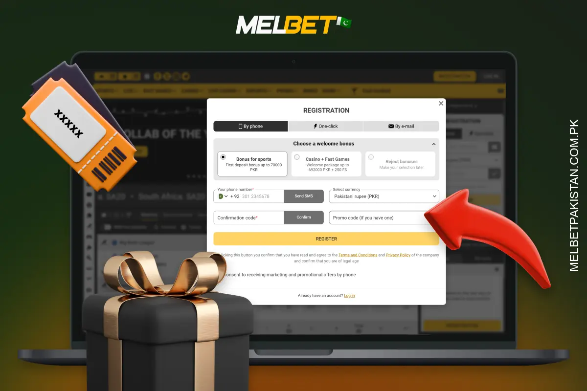 The Melbet promo code gives you an extra bonus on your deposit and is activated when you register