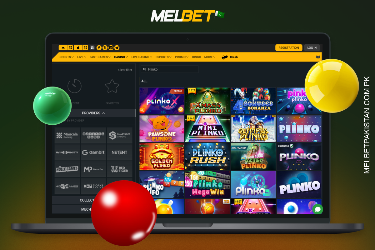 There are 26 Plinko variants available on Melbet Pakistan, including the most popular versions from top providers