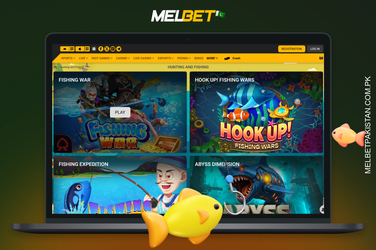 For players from Pakistan, Melbet offers hunting and fishing games that can be played for free or for real money